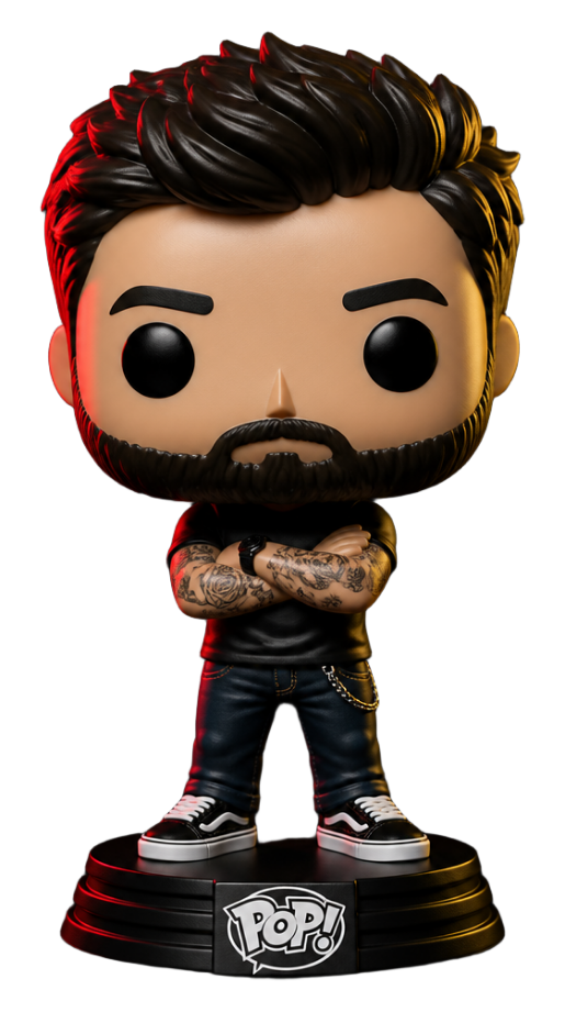 Funko Pop 3D personalizado com iluminação vermelha